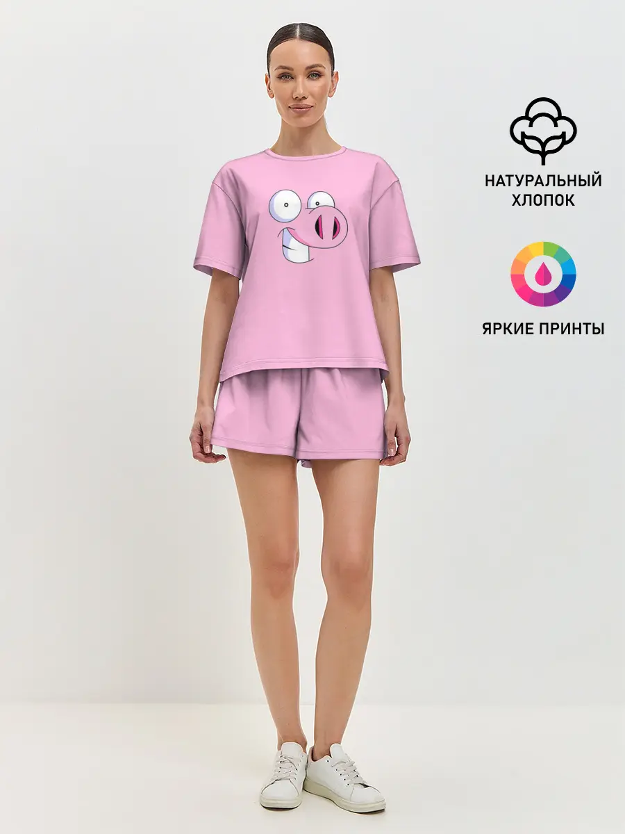 Женская пижама с шортами / Cвинья