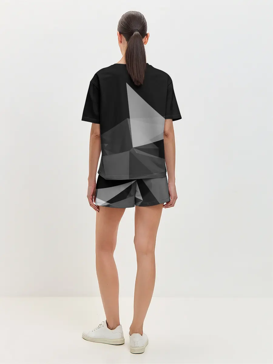 Женская пижама с шортами / Camo - Black & White