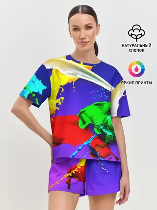 Женская пижама с шортами / НЕОНОВЫЙ КРАСКИ