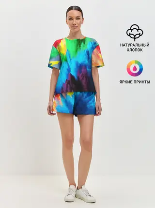 Женская пижама с шортами / РАЗНОЦВЕТНЫЕ КРАСКИ