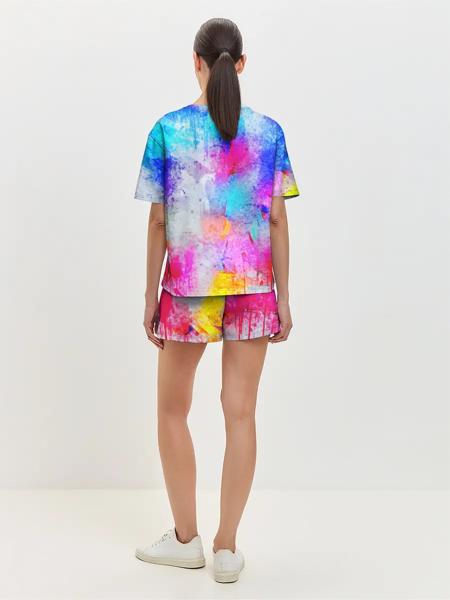 Женская пижама с шортами / НЕОНОВЫЕ ПОТЕРТОСТИ