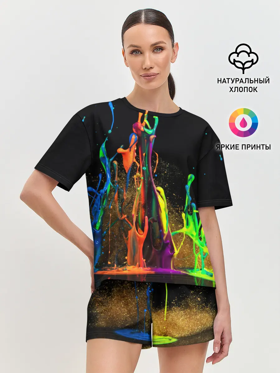 Женская пижама с шортами / КРАСКИ