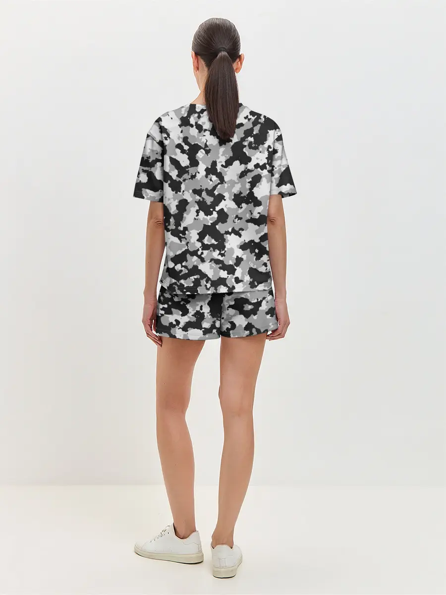 Женская пижама с шортами / Камуфляж | ЧБС