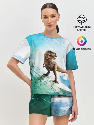 Женская пижама с шортами / Тираннозавр REX | Серфинг