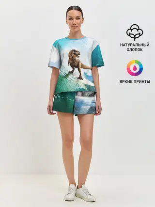 Женская пижама с шортами / Тираннозавр REX | Серфинг