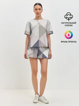 Женская пижама с шортами / Треугольники