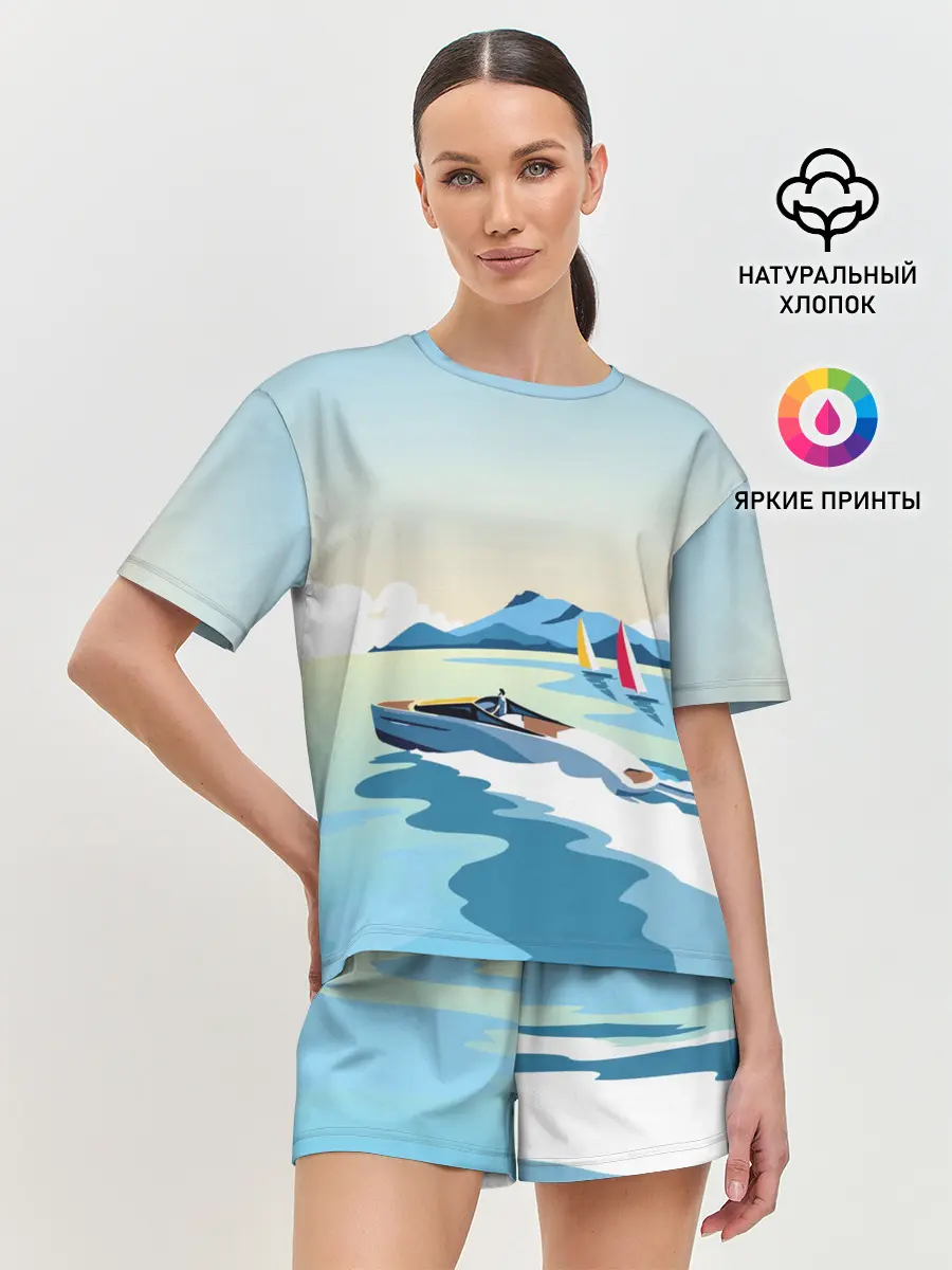 Женская пижама с шортами / Лето