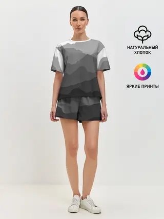 Женская пижама с шортами / горы