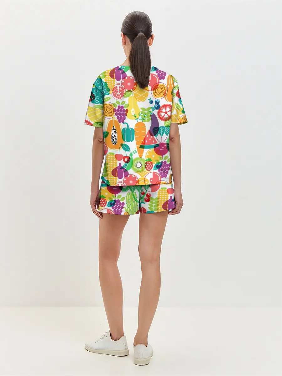 Женская пижама с шортами / овощи
