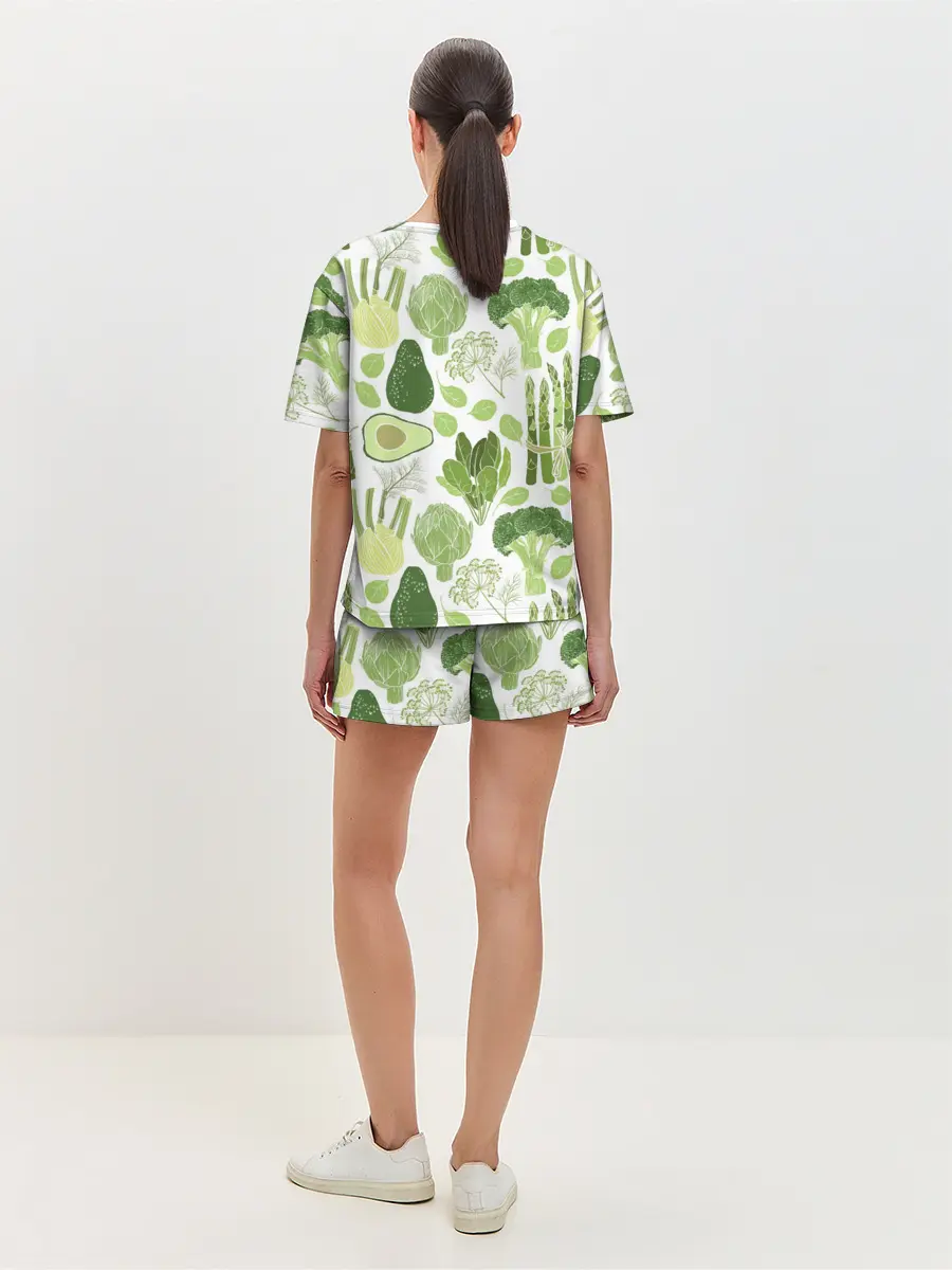 Женская пижама с шортами / овощи