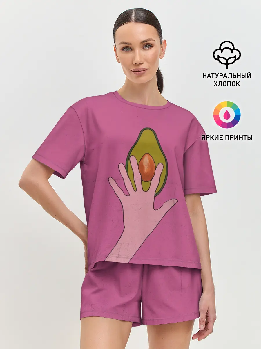 Женская пижама с шортами / avocado