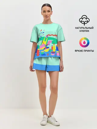 Женская пижама с шортами / готовка