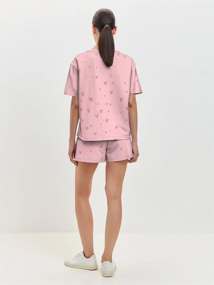 Женская пижама с шортами / Catgirl pink