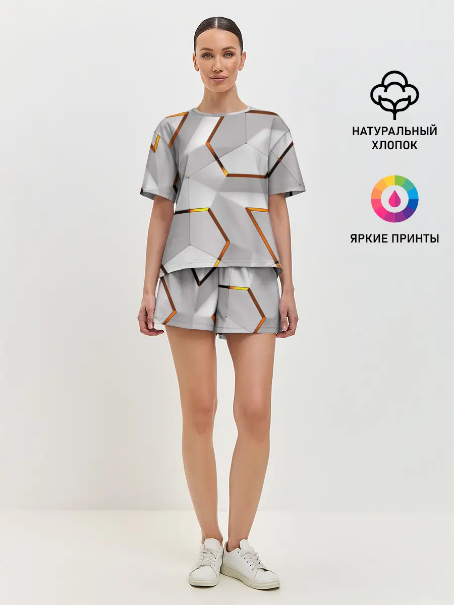 Женская пижама с шортами / 3D абстракция Iron
