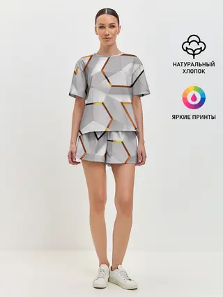 Женская пижама с шортами / 3D абстракция Iron