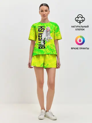 Женская пижама с шортами / билли айлиш