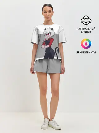 Женская пижама с шортами / Сердитая Малина. HELLTAKER