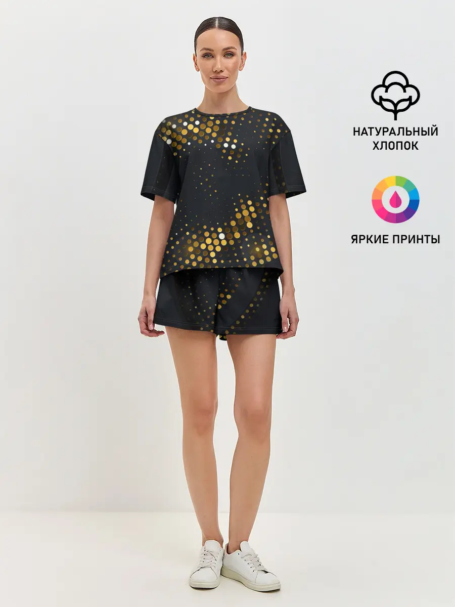 Женская пижама с шортами / black gold