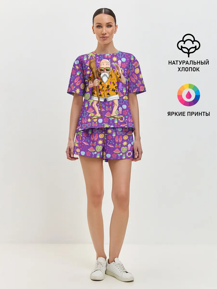 Женская пижама с шортами / Шар Дракона. Мастер Роши