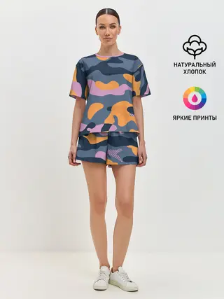 Женская пижама с шортами / Спортивный милитари