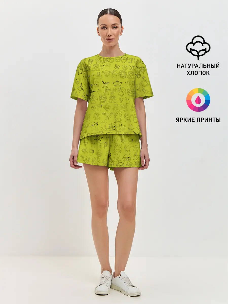 Женская пижама с шортами / покемоны