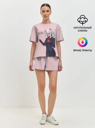 Женская пижама с шортами / Malina текст Helltaker