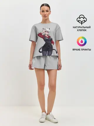 Женская пижама с шортами / Malina рука на голове Helltaker