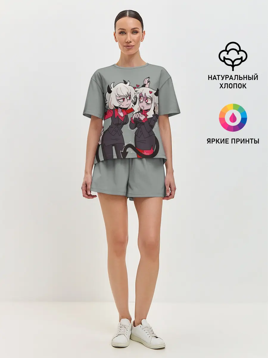 Женская пижама с шортами / Здрада разговаривает Helltaker