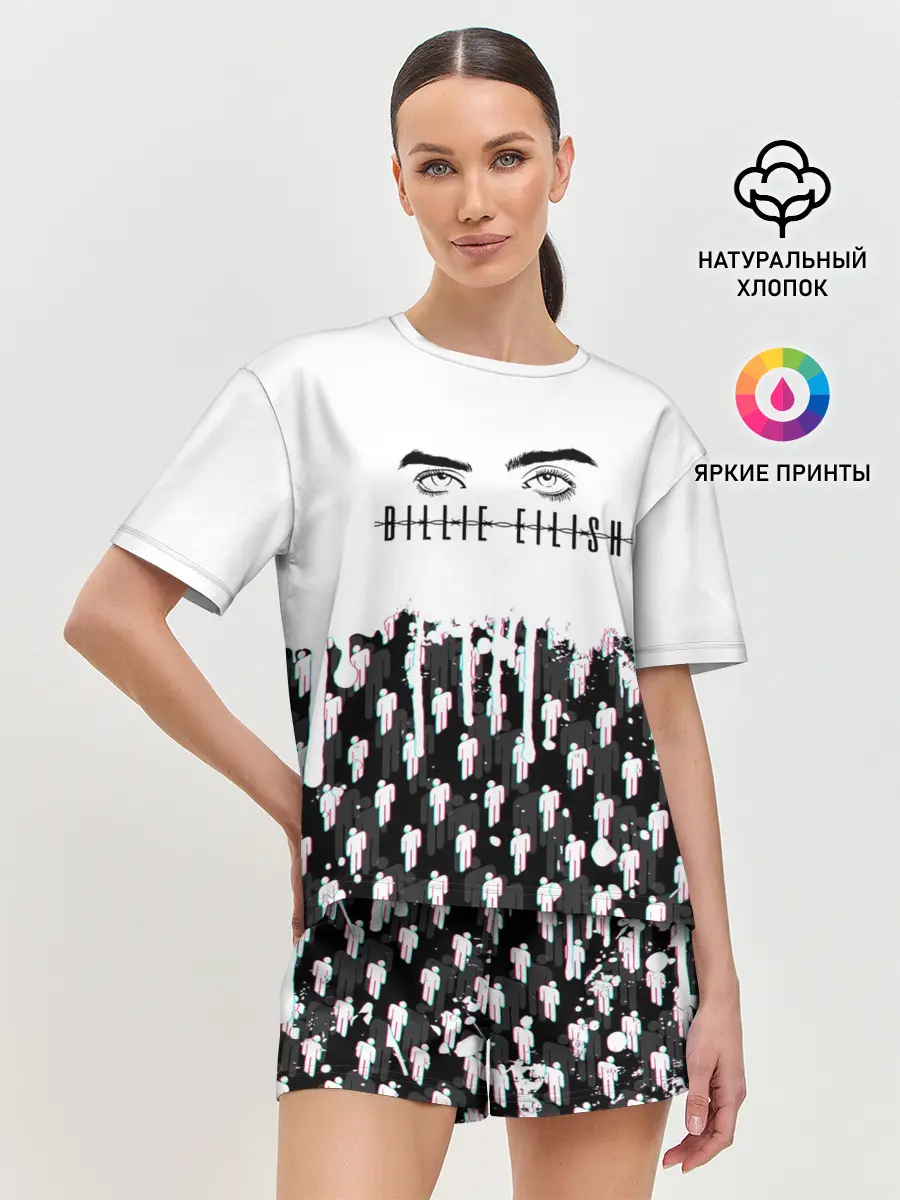 Женская пижама с шортами / BILLIE EILISH GLITCH