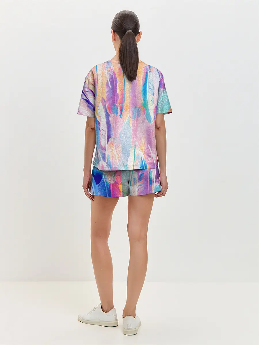 Женская пижама с шортами / ПЕРЬЯ