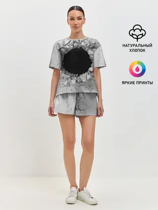 Женская пижама с шортами / Сквозная дыра