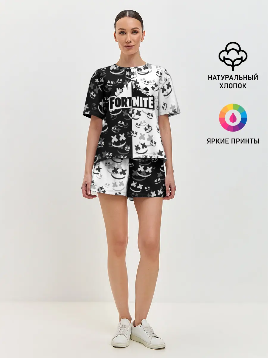 Женская пижама с шортами / FORTNITE | MARSHMELLO