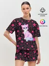 Женская пижама с шортами / Cat Unicorn | Кот Единорог