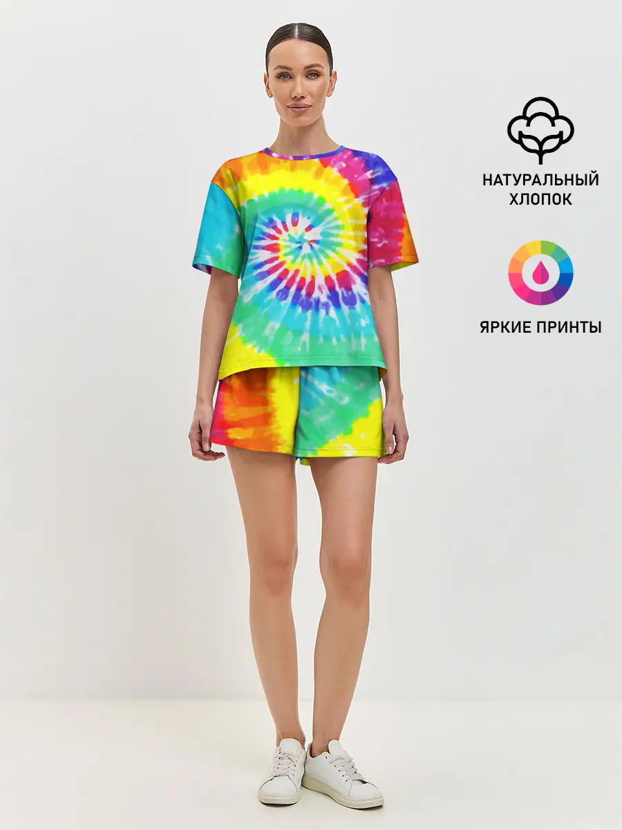 Женская пижама с шортами / TIE-DYE СТЕНА