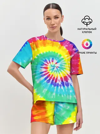 Женская пижама с шортами / TIE-DYE СТЕНА