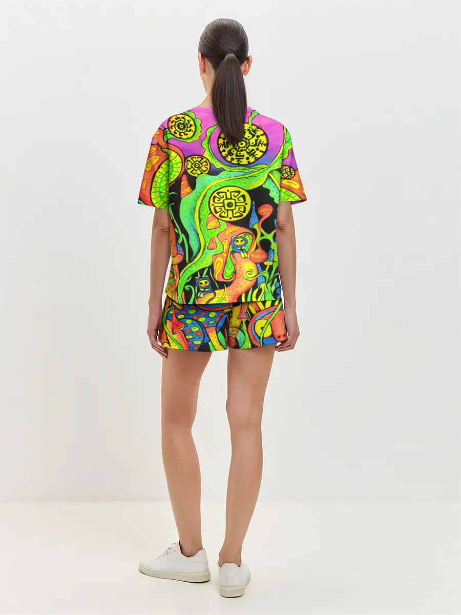 Женская пижама с шортами / КИСЛОТА / КИСЛОТНЫЙ