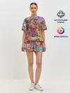 Женская пижама с шортами / НЕОНОВЫЕ ЛИНИИ / АБСТРАКЦИЯ