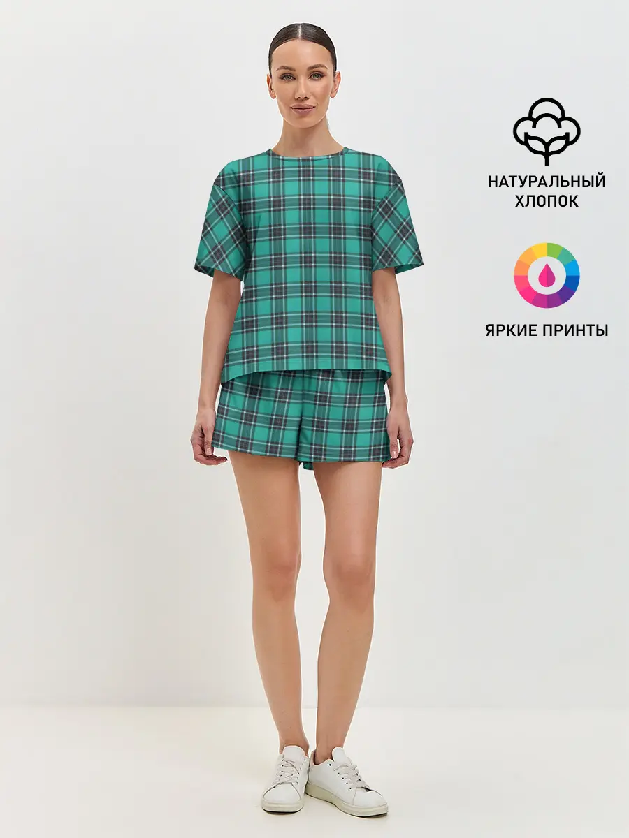 Женская пижама с шортами / Джентльмены