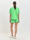 Женская пижама с шортами / Горошек на зеленом