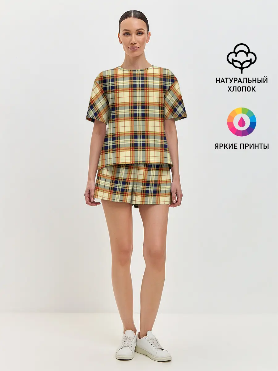 Женская пижама с шортами / Джентльмены Ретро