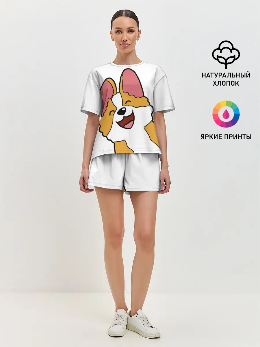 Женская пижама с шортами / Счастливый песик