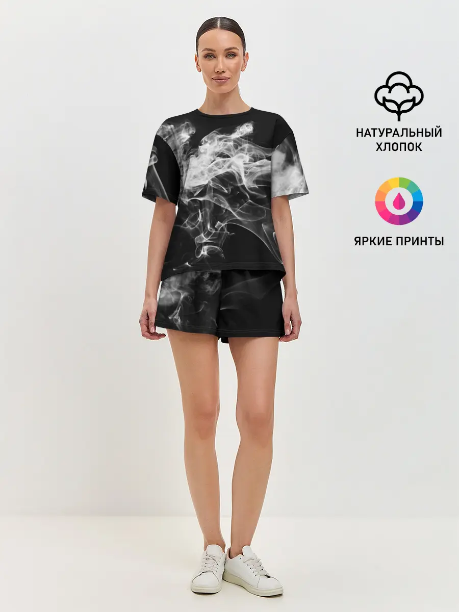 Женская пижама с шортами / СЕРЫЙ ДЫМ