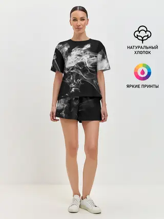 Женская пижама с шортами / СЕРЫЙ ДЫМ