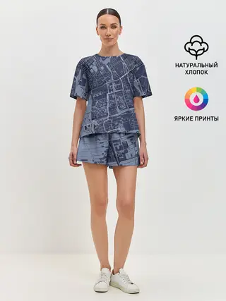 Женская пижама с шортами / генплан города