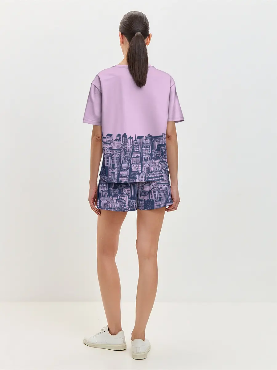 Женская пижама с шортами / город