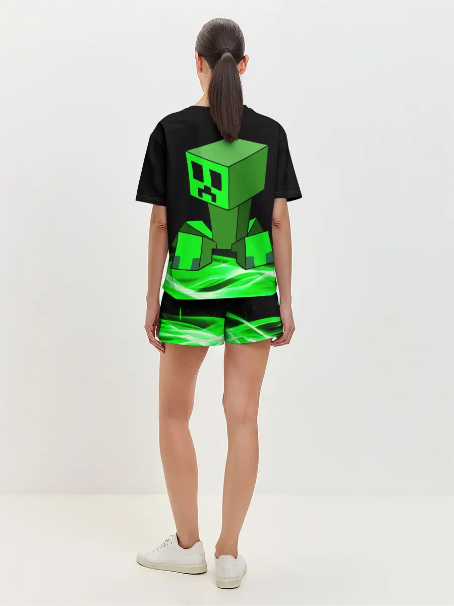 Женская пижама с шортами / Майнкрафт Крипер