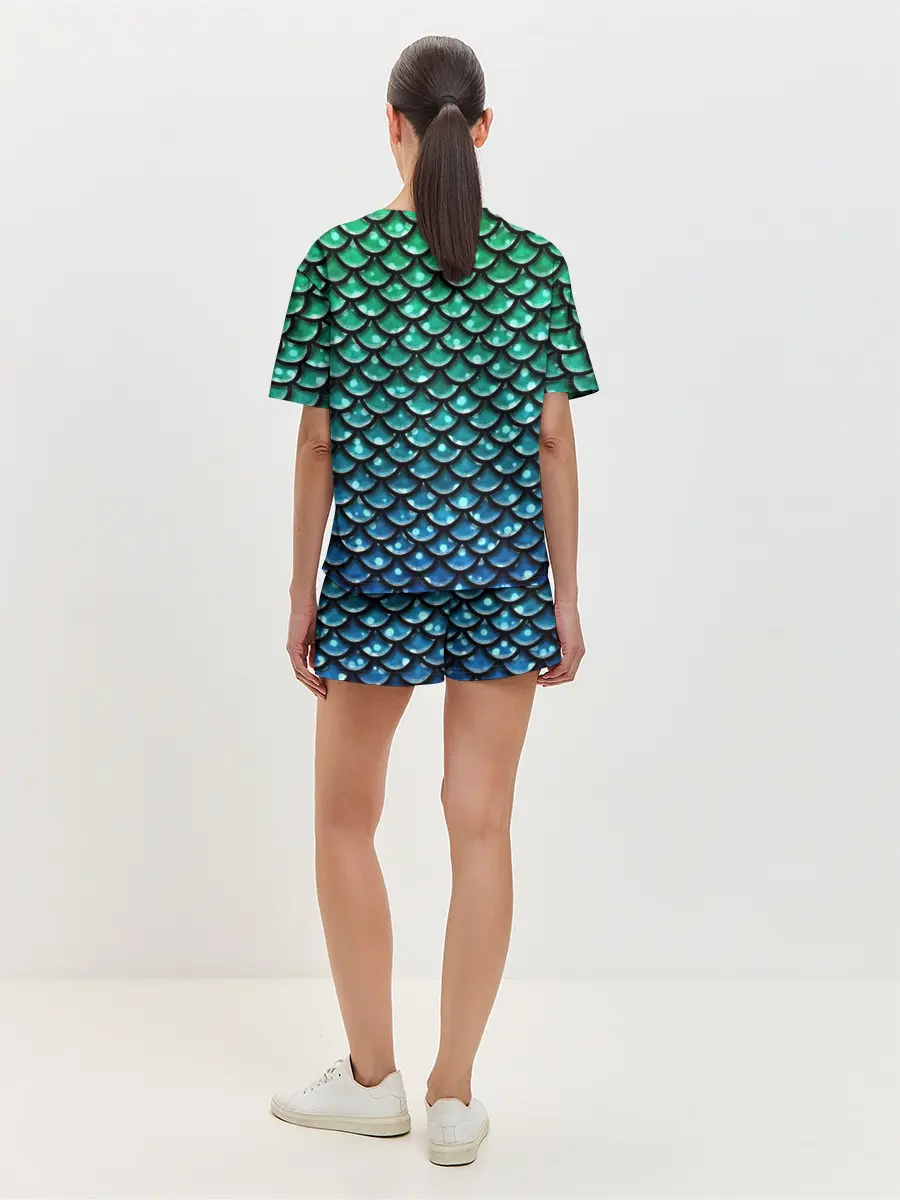 Женская пижама с шортами / Змеиная кожа