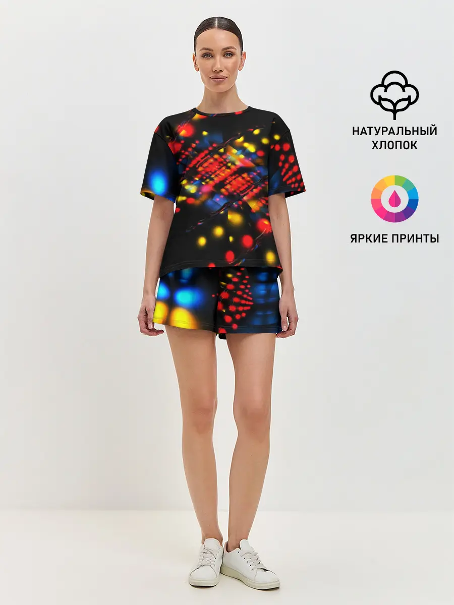 Женская пижама с шортами / Fractal Digital 3D