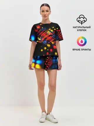 Женская пижама с шортами / Fractal Digital 3D