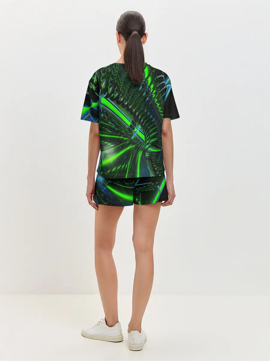 Женская пижама с шортами / DIGITAL NEON GREEN